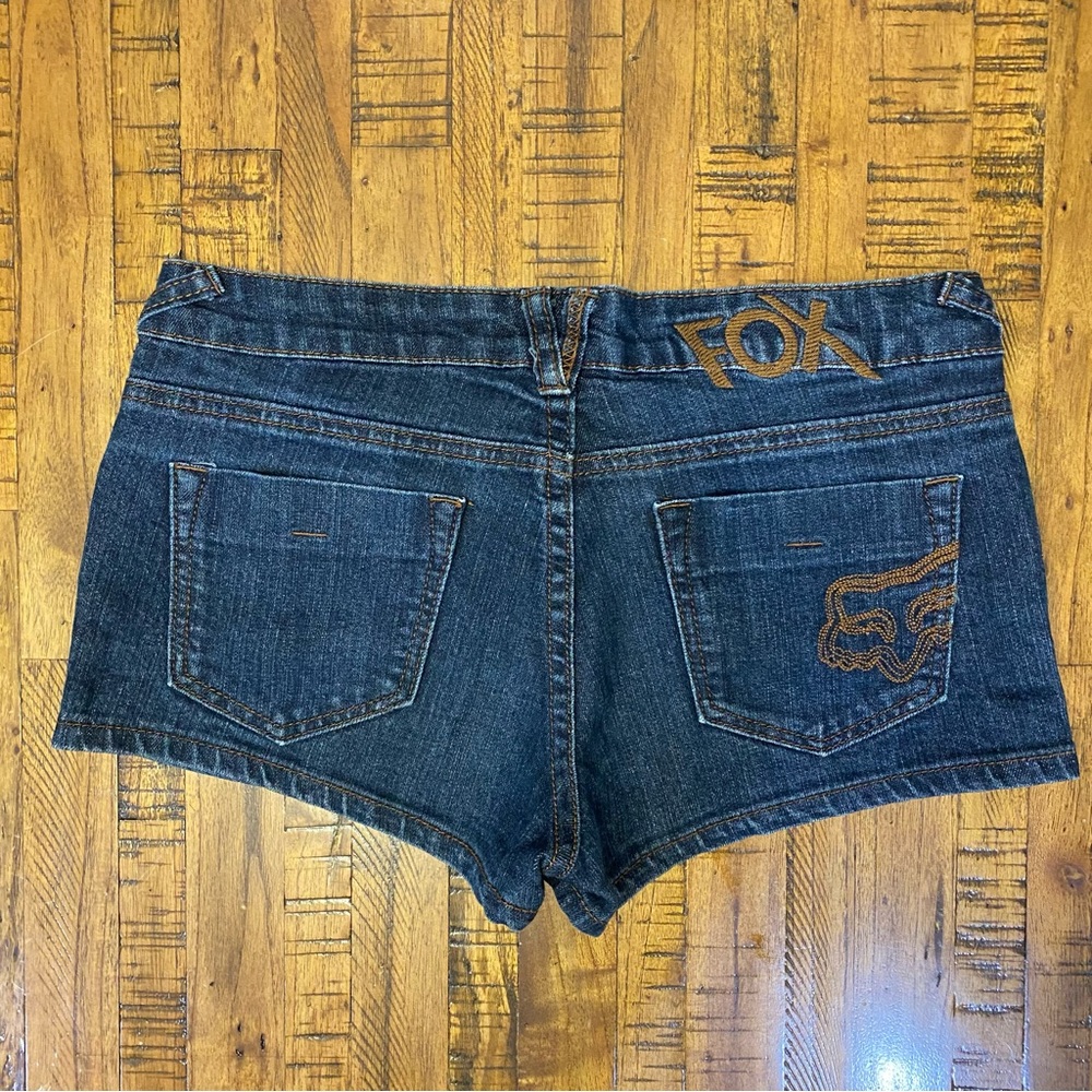 FOX RACING Y2K Denim Jean Shorts Size 3 Waist 26 - Picture 3 of 12